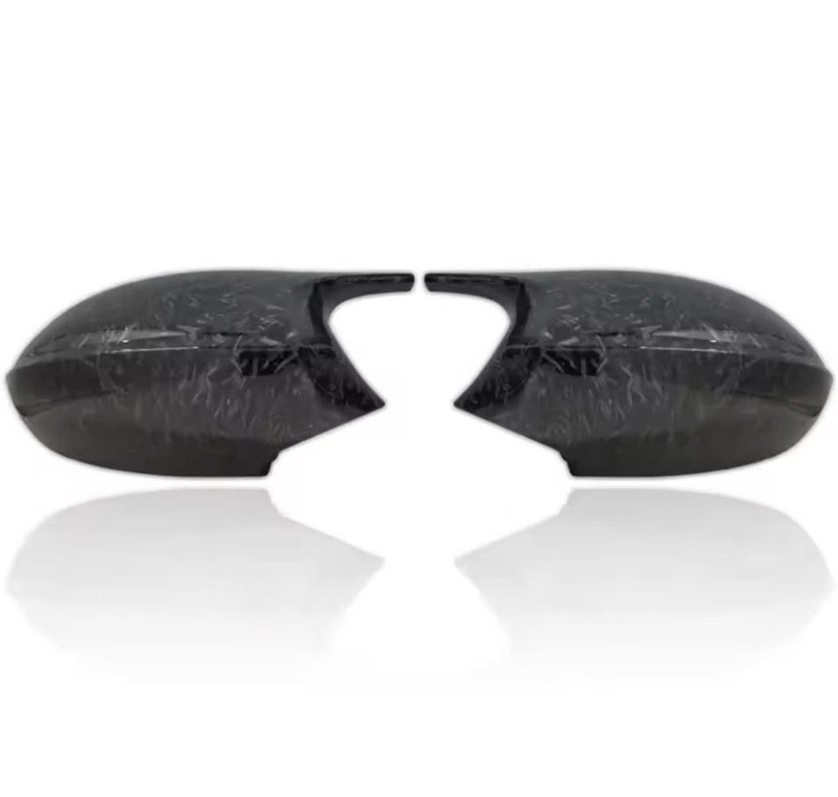 BMW E9X M-Style Replacement Mirror Caps – Gloss Black / Carbon Pattern / Forged Carbon – Pair