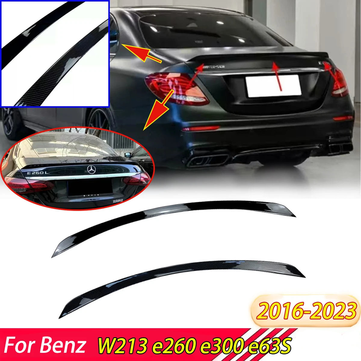 Mercedes-Benz E-Class W213 Rear Boot Lip Spoiler (2016–2023)