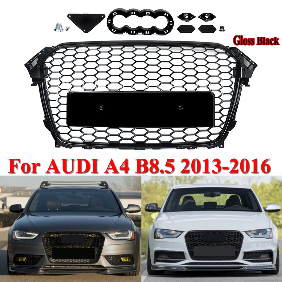 Audi A4 / S4 B8.5 Black Honeycomb Front Grille (2013–2015)