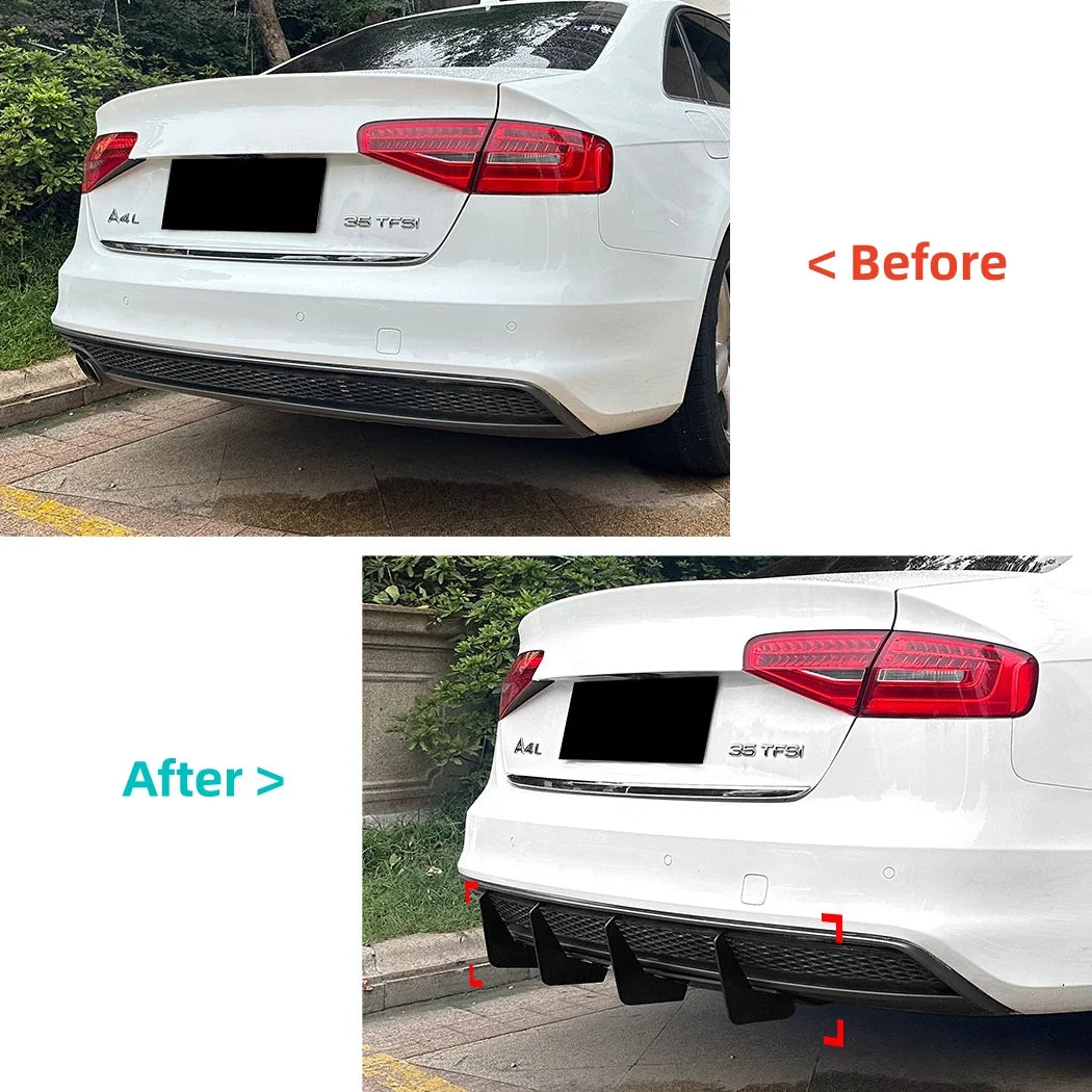 Audi A4 B8.5 S-Line Gloss Black Rear Diffuser (2013–2016)