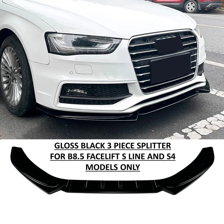 Audi A4/S4 B8.5 S-Line 3-Piece Front Lip Splitter (2012–2015)