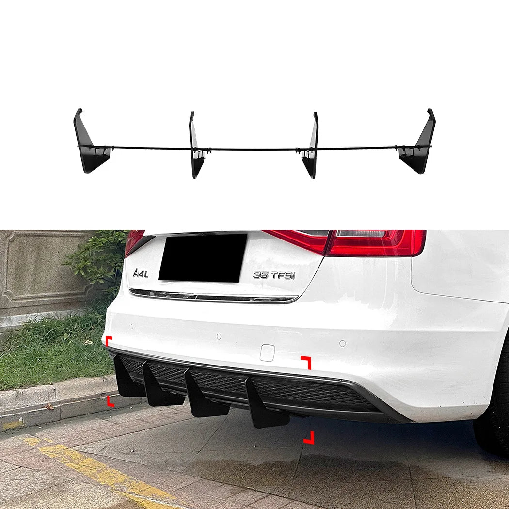 Audi A4 B8.5 S-Line Gloss Black Rear Diffuser (2013–2016)