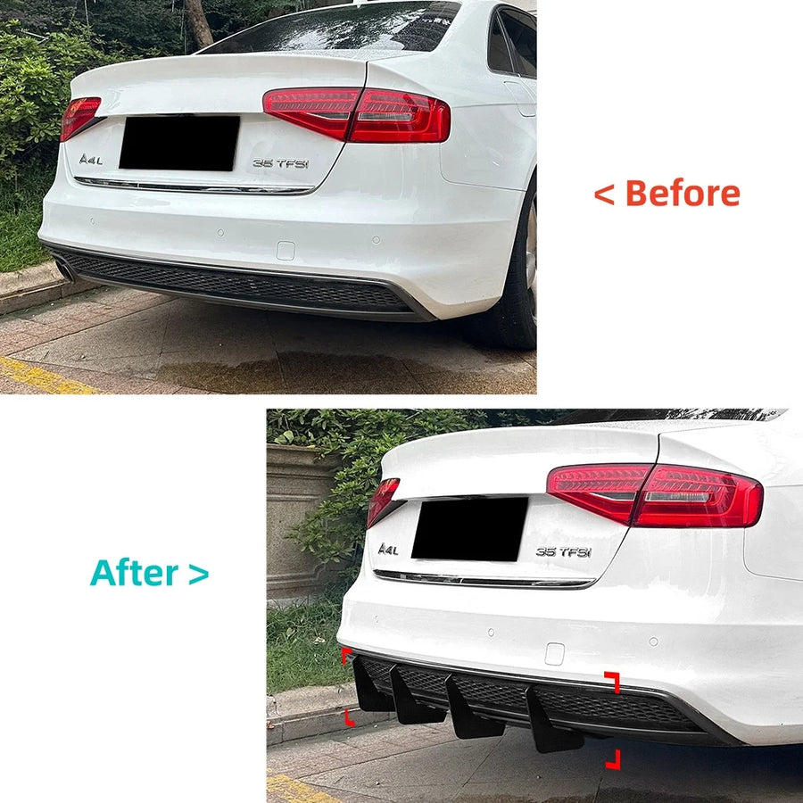 Audi A4 B8.5 S-Line Gloss Black Rear Diffuser (2013–2016)
